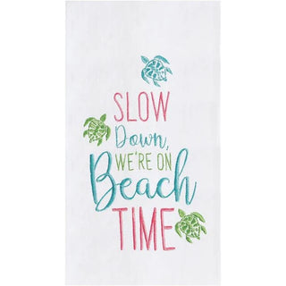 Slow Down, We're on Beach Time Kitchen Towel
