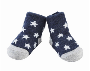 Navy Chenille Star Sock
