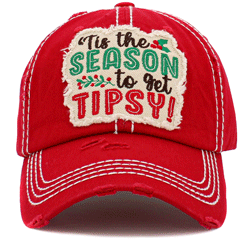Tis The Season To Get Tipsy Vintage Hat - Red