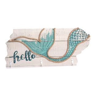 Hello Mermaid Sign w/ Hooks